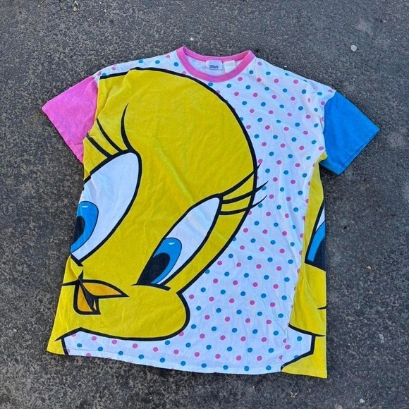 Looney Tunes Mania Other - Vintage 1990's 90's AOP Tweety Bird T Shirt Single stitch